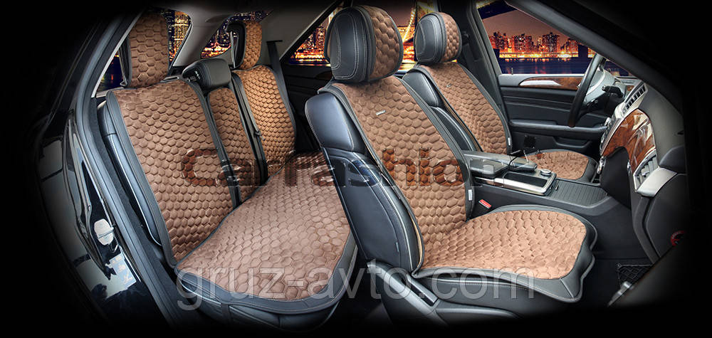 Накидки на сидіння CarFashion Moдель: CAPRI PLUS чорний, коричневий, коричневий (22248)