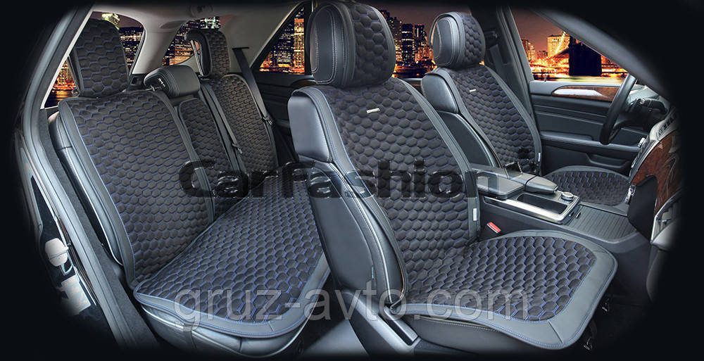 Накидки на сидіння CarFashion Moдель: CAPRI PLUS чорний, сірий, сірий (22249)