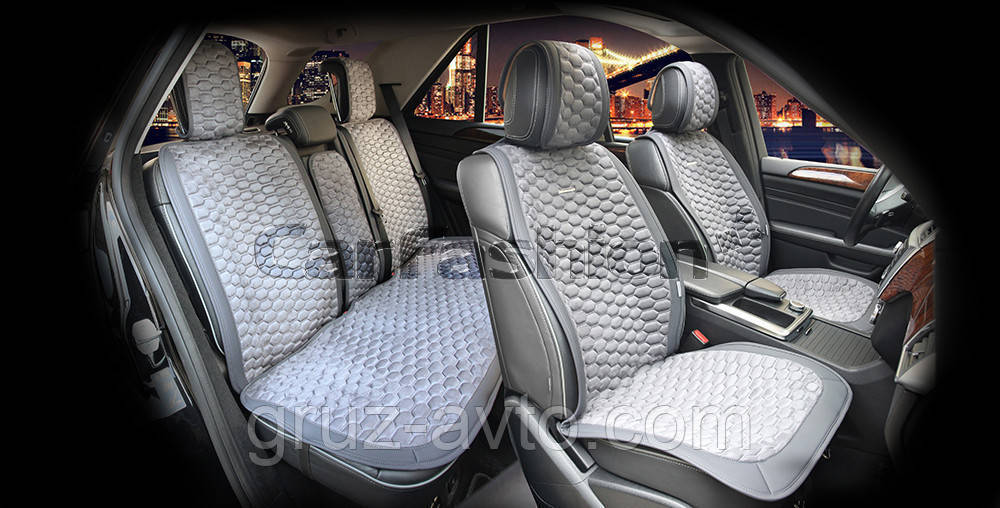 Накидки на сидіння CarFashion Moдель: CAPRI PLUS сірий, сірий, сірий (22254)