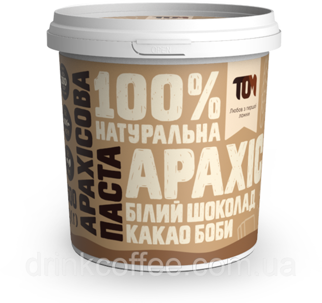Арахісова паста з какао бобами та білим шоколадом 500 г, фото 1