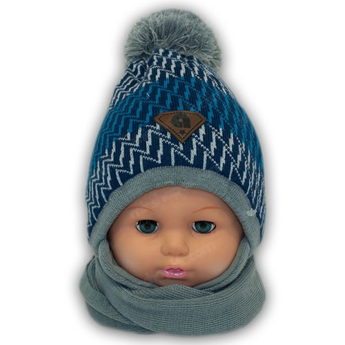 Детский комплект - шапка и шарф для мальчика