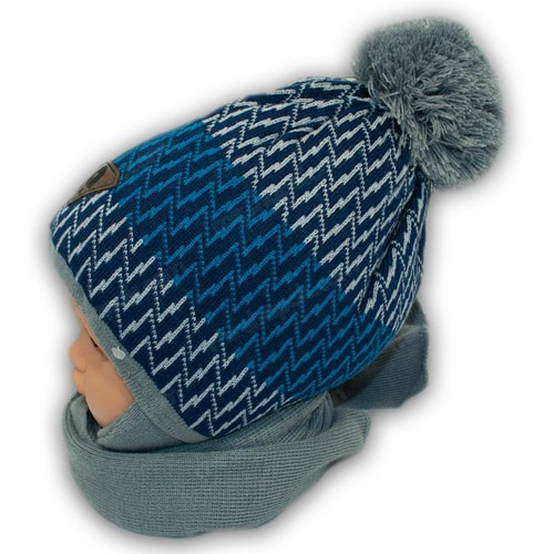 Детский комплект - шапка и шарф для мальчика