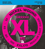 Струны для 4х струнной бас-гитары D'Addario EXL-170