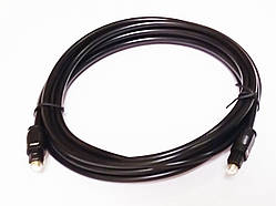 Кабель Волоконно-оптичний оптоволоконний Digital Toslink 3 м товщиною 4.0 мм для підключення звукових пристроїв по цифровому SPDIF