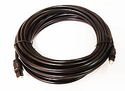 Кабель Волоконно-оптичний оптоволоконний Digital Toslink товщиною 4.0 мм 15м для підключення звукових пристроїв по цифровому SPDIF