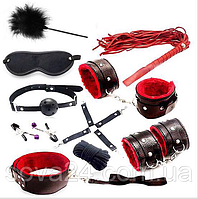БДСМ набор для роллевых садо-мазо игр 10 аксессуаров.