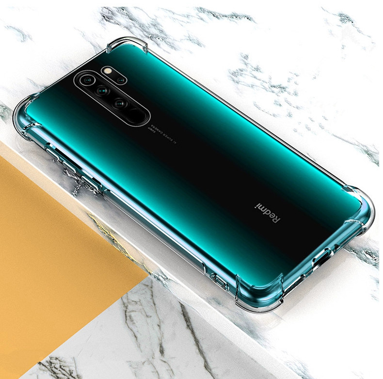 Силіконовий чохол із посиленими кутами для Xiaomi Redmi Note 8 Pro прозорий протиударний бампер