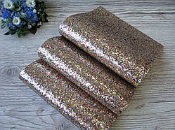 Екошкіра (шкіра) великий блиск — золотий мікс 20 на 30 см. - 25 грн