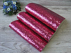Еко шкіра (кожзам) великий блиск - малинова 20 на 30 см