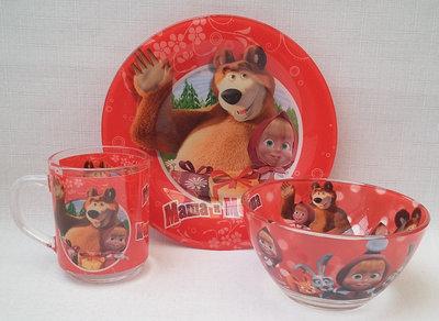 Набір Дитячого посуду "Маша та ведмідь", 3 предмети