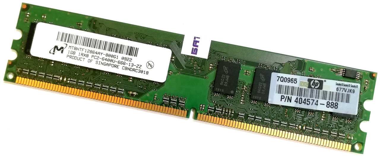 Оперативная память Micron DDR2 1Gb 800MHz PC2 6400U 1R8 CL5/6 (MT8HTF12864AY) Б/У MIX