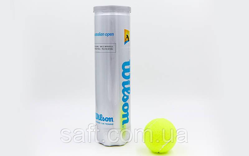 Мяч для большого тенниса WILSON (4шт) AUSTRALIAN OPEN (в вакуумной упаковке) - фото 1 - id-p1056650647