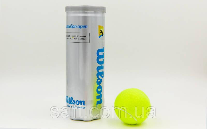 Мяч для большого тенниса WILSON (3шт) AUSTRALIAN OPEN (в вакуумной упаковке) - фото 1 - id-p1056652707