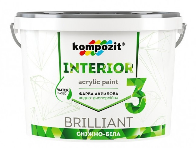 Інтер'єрна фарба Kompozit для стелі INTERIOR 3, 7 кг.