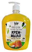 Жидкое крем-мыло Bio Naturell Мед с молоком - 1 л.