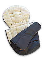 Теплий зимовий конверт — чохол для коляски DavLu Чорний (K-207)