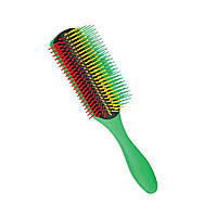 Девятирядная щетка для волос Denman Classic Styling 210мм Зеленый с разноцветным