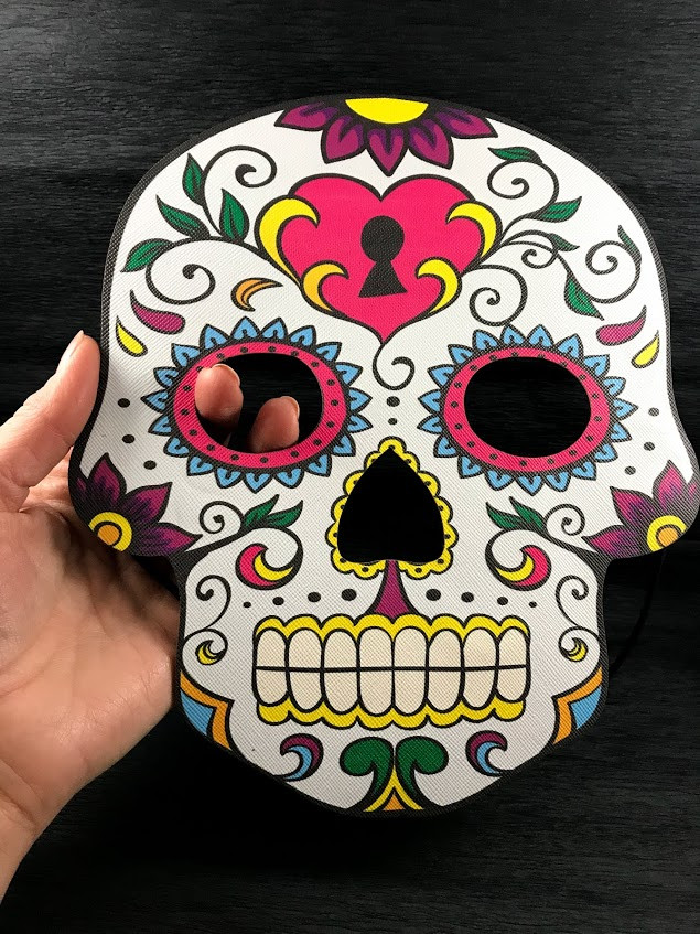 Маска карнавальна із зображенням черепа в мексиканському стилі