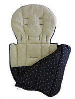 Теплий зимовий конверт — чохол для коляски DavLu Сніжинки на чорному (K-211)