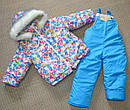 Дитячий зимовий комбінезон для дівчинки 1-4 роки комплект на овчині, фото 2