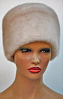 Женская норковая шапка из цельного натурального меха "Козачка" Жемчуг