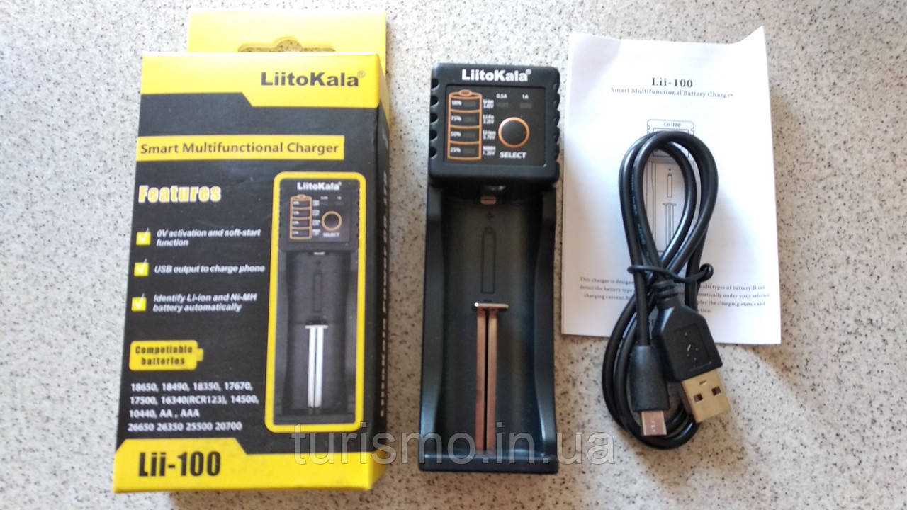 Liitokala Lii-100. Зарядний пристрій для Li-ion/-Fe(18650),Ni-MH/-Cd +повербанк. Оригінал!