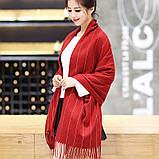 Шарф жіночий демісезонний, теплий, білий в тонку смужку, фото 2