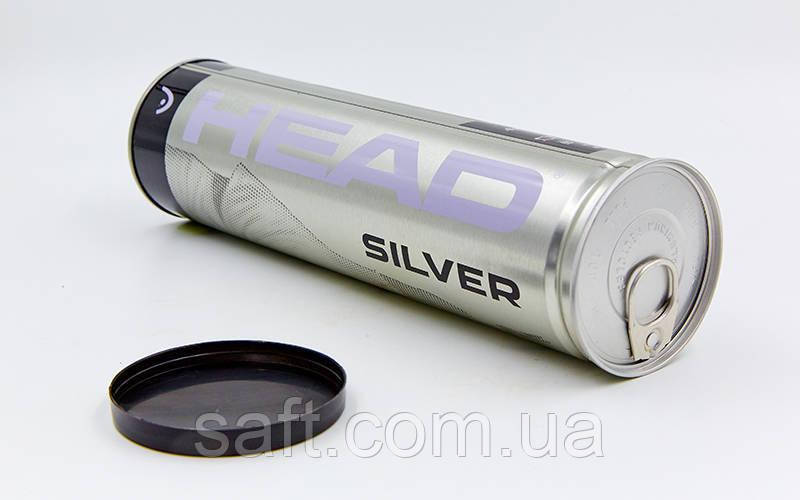 Мяч для большого тенниса HEAD (4шт) SILVER METAL CAN (в вакуумной упаковке) - фото 2 - id-p1056744139