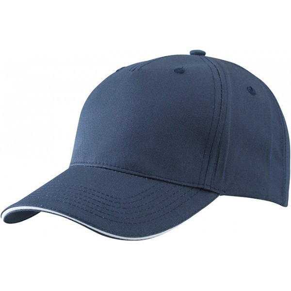Бейсболка пятипанельная Темно-Синій / Білий, фото 1