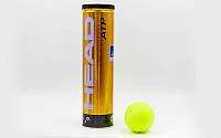 М'яч для великого тенісу HEAD (4 шт.) ATP METAL CAN (у вакуумному пакованні)