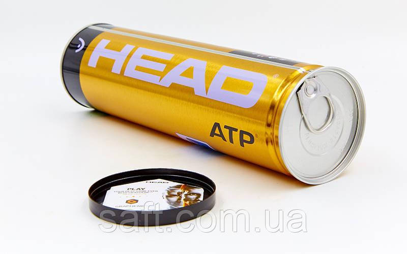 Мяч для большого тенниса HEAD (4шт) ATP METAL CAN (в вакуумной упаковке) - фото 2 - id-p1056750600