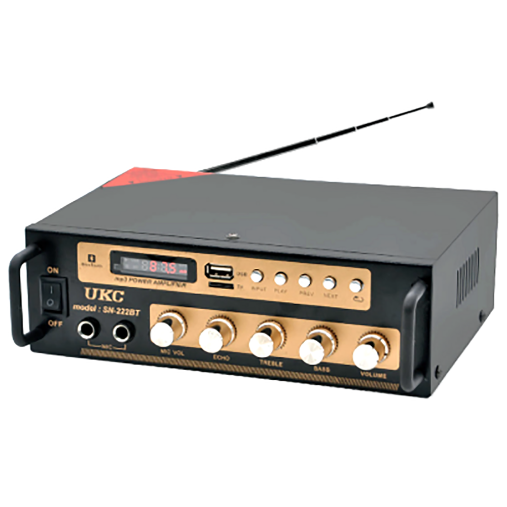 Підсилювач звуку UKC SN 222 BT з радіо- та Bluetooth 2*60W, фото 1