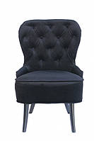 Кресло для педикюра Remi, велюровая обивка черного цвета, ножки сосна