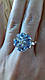 Срібне кільце з блакитними фіанітами Пересвіт, фото 4