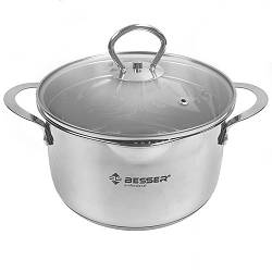 Каструля з кришкою з отворами для зливу інд.дно "Largo" 1.9 л 17*9.5 см