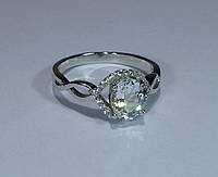 Редкость Кольцо с натуральным коллекционным белым данбуритом 1.14 ct (мексиканский алмаз) Размер 19