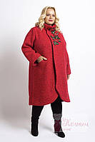 Ошатне червоне пальто з вовни великий розмір  Darkwin