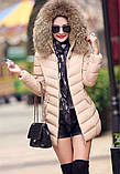 Зимова жіноча куртка — хутряний капюшон, фото 3