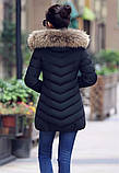 Зимова жіноча куртка — хутряний капюшон, фото 5