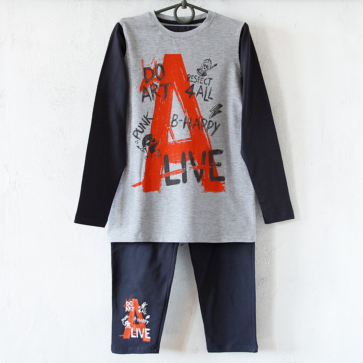 Піжама дитяча Doni Туреччина темно-сіра для хлопчика на 8/9 років | 1 шт.