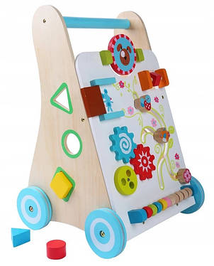 Дерев'яні розвивальні ходунки каталка для дітей EcoToys, фото 3
