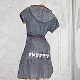 Розмір S (40-42). Жіночий сірий махровий халат із капюшоном і кишенями, теплий, Virginia Secret, Туреччина, фото 6