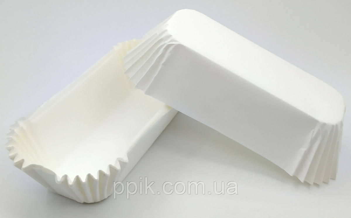 Тарталетки (капсулы) бумажные для кексов, капкейков Белые 100*35*30 мм