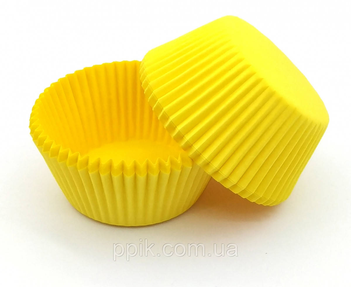 Тарталетки (капсули) паперові для кексів, капкейків 50*30 см Жовті
