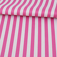 Ткань ПВХ бело-розовая полоска, ш.150 (22131.017)