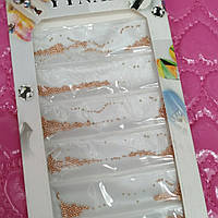 Бісер бульйон для дизайну нігтів Yan Nail Deco пластик бронза