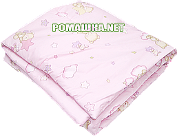 Дитяче ковдру 140х100 см на силіконі в дитячу ліжечко, ліжко, верх бавовна 582 Рожевий