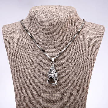 Кулон в стилі "панк гот" Вовк 45х20мм на ланцюжку L-65см