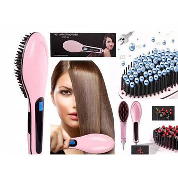 Гребінець-випрямляч Fast Hair Straightener HQT 906 (Pink)