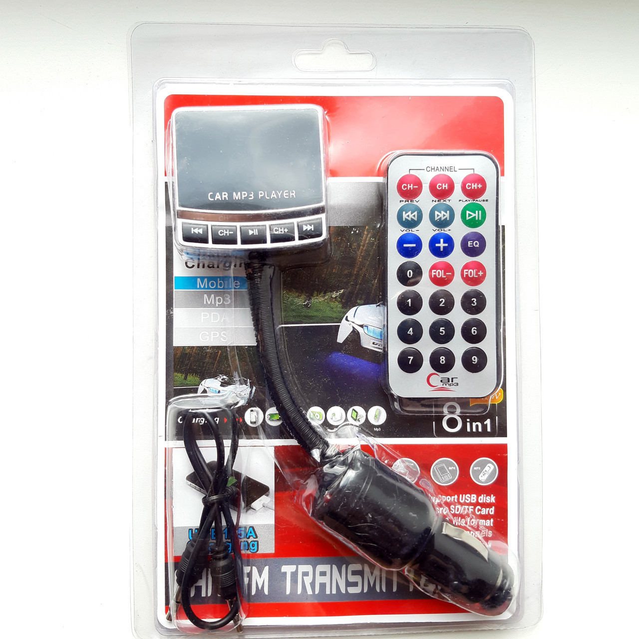 Автомобильный модулятор-fm трансмиттер 856 (USB, micro SD, MP3) Black Silver - фото 5 - id-p1056991017